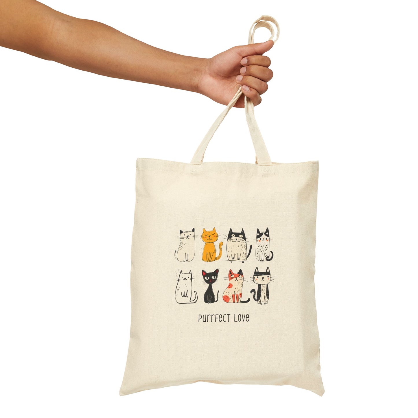 Canvas Tote Bag - Purrfect Love
