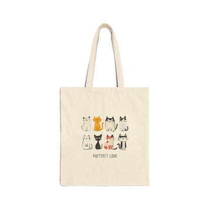 Canvas Tote Bag - Purrfect Love